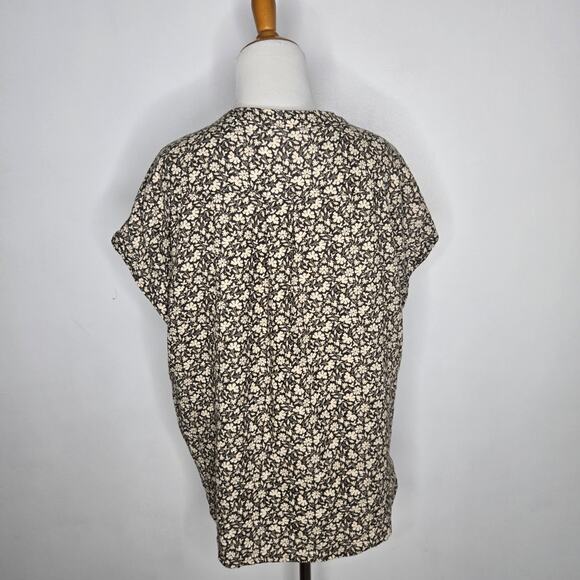 Faherty Dream Cotton Desmond Top Nusafloral Olive Organic Cotton Women Large - Picture 4 of 12